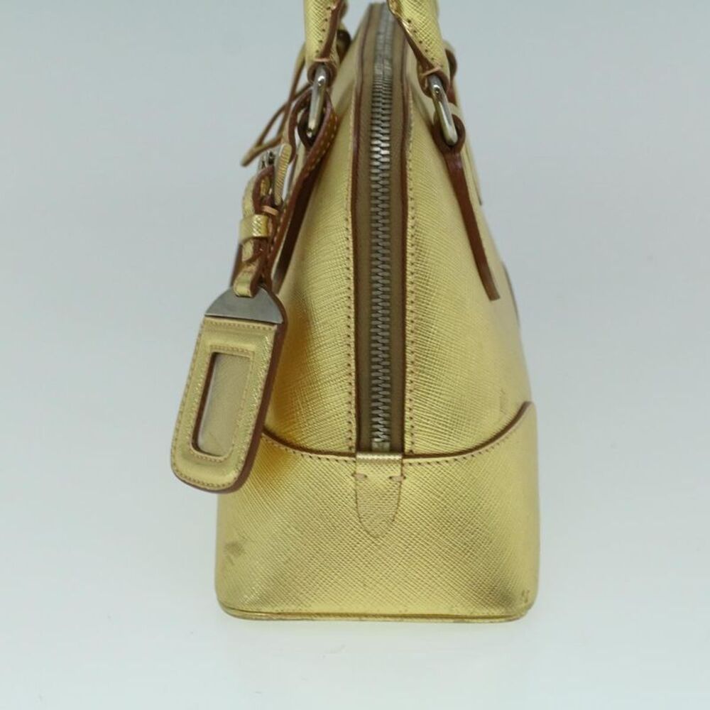 Prada Promenade Bag Saffiano Leather Gold Leather Handbag (Pre-Owned) - Picture 4 of 16